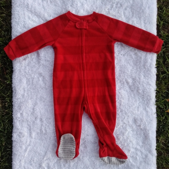 Joe Boxer - Striped Red Footie Pajama - Picture 1 of 11